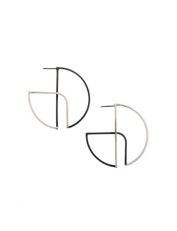 Large Continuum II Hoop Earrings – Blackened Silver