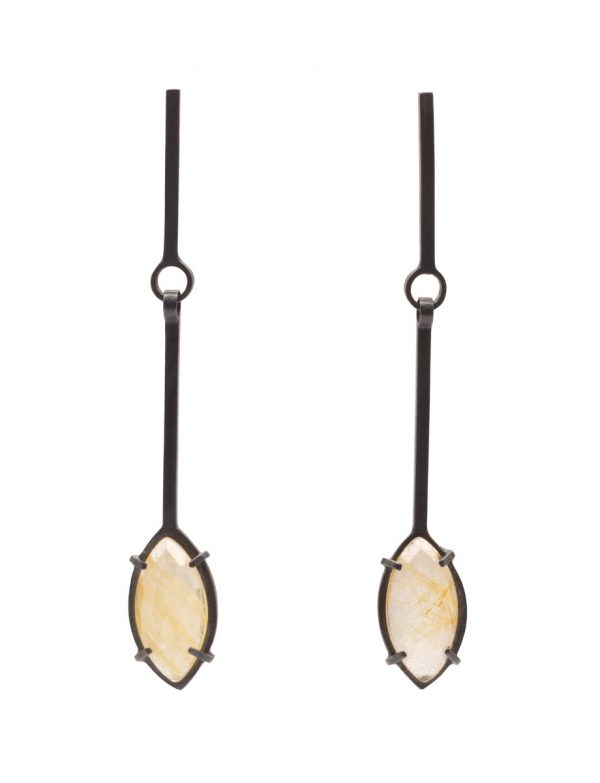 Inclusion Earrings – Silver & Gold Rutile Quartz