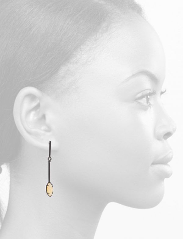 Inclusion Earrings – Silver & Gold Rutile Quartz