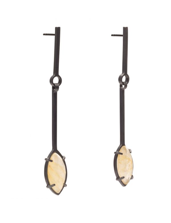 Inclusion Earrings – Silver & Gold Rutile Quartz