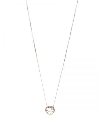 Balance Pendant – White Gold & Light Pink Zircon