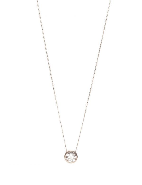 Balance Pendant – White Gold & Light Pink Zircon