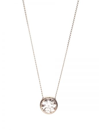 Balance Pendant – White Gold & Light Pink Zircon