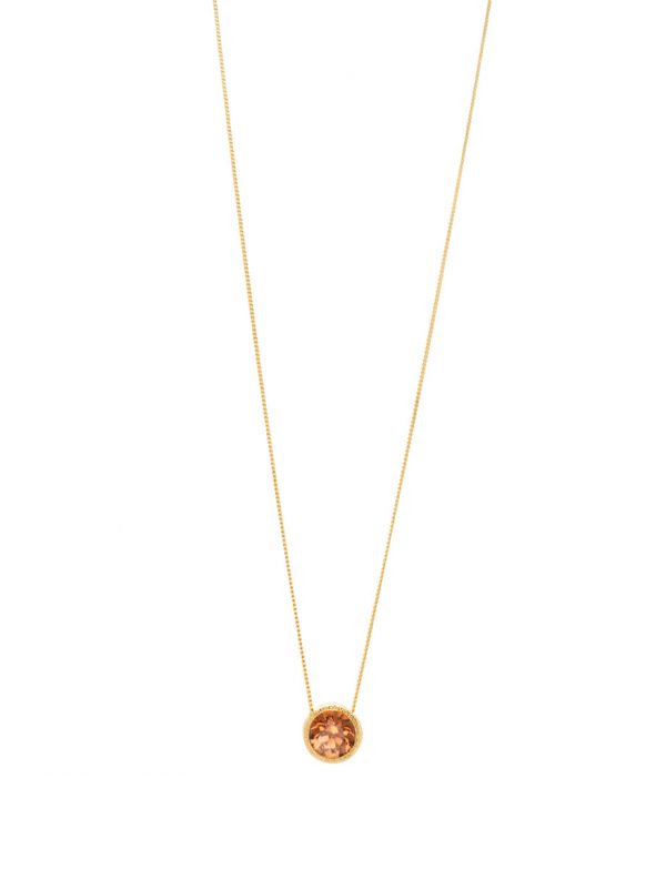 Balance Pendant Necklace – Yellow Gold & Orange Zircon