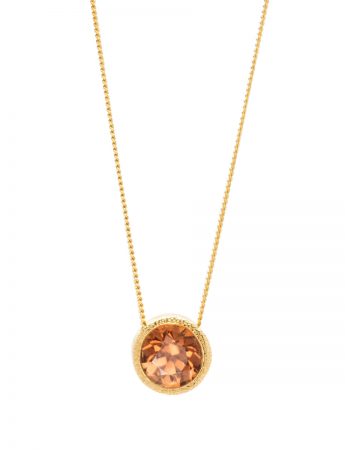 Balance Pendant Necklace – Yellow Gold & Orange Zircon