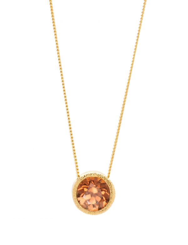 Balance Pendant Necklace – Yellow Gold & Orange Zircon