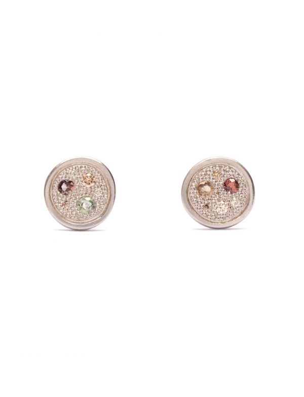 Eternal Love Stud Earrings – White Gold & Sapphire