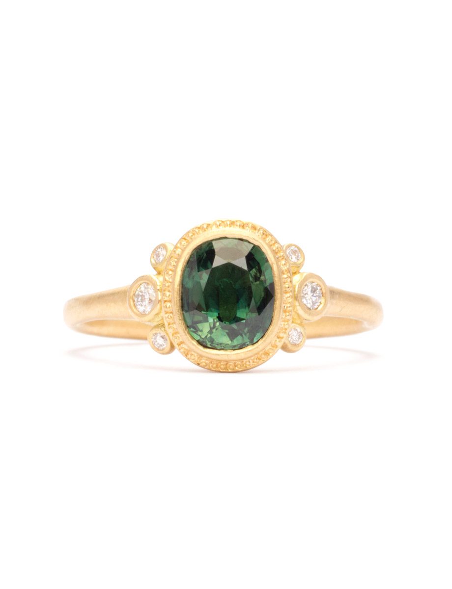 Green sapphire shop ring