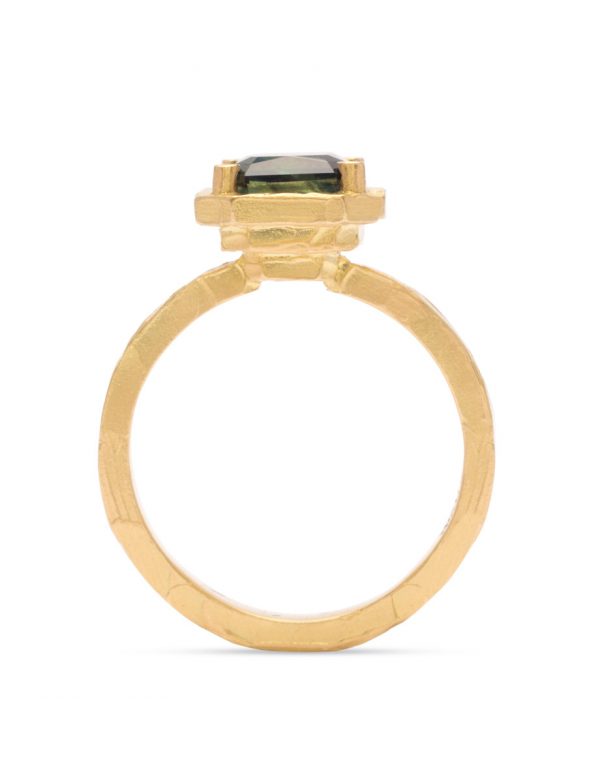 Relic Ring – Gold & Teal Sapphire
