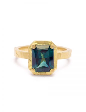 Relic Ring – Gold & Teal Sapphire