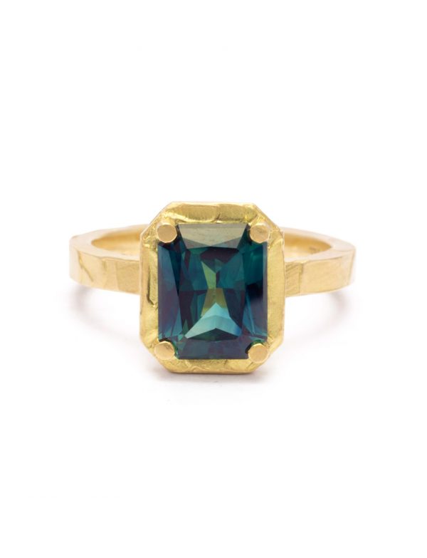 Relic Ring – Gold & Teal Sapphire