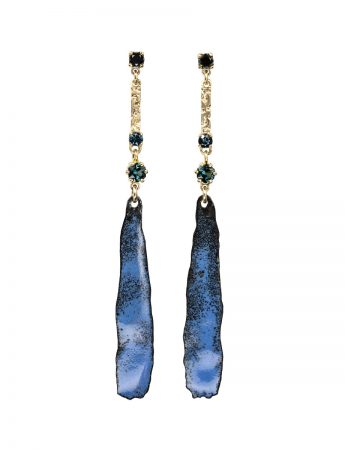 Atlantia II Long Drop Earrings – Sapphire & Diamond