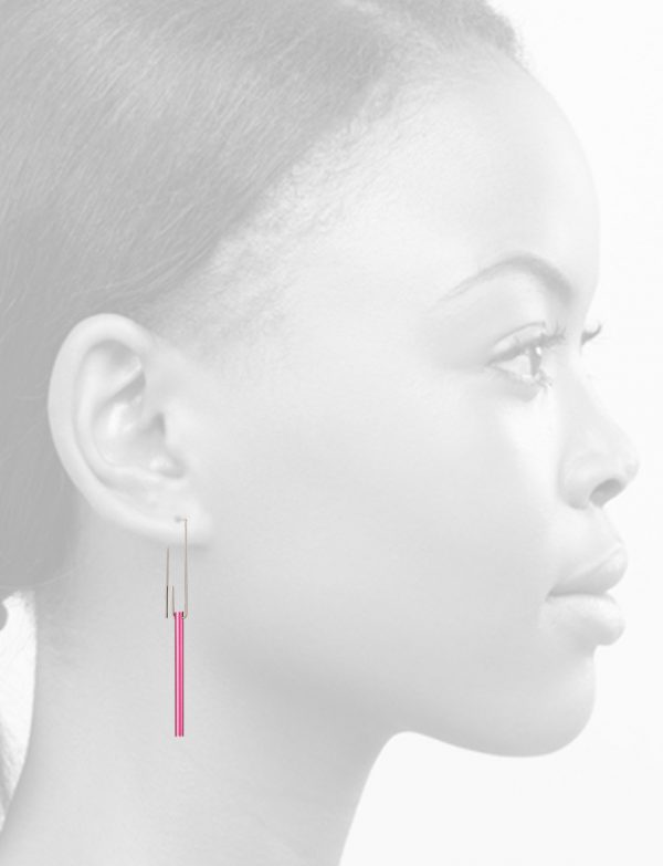 Short Hidden Line Earrings – Pink