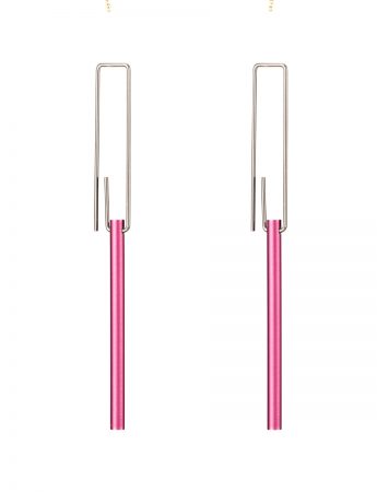 Short Hidden Line Earrings – Pink