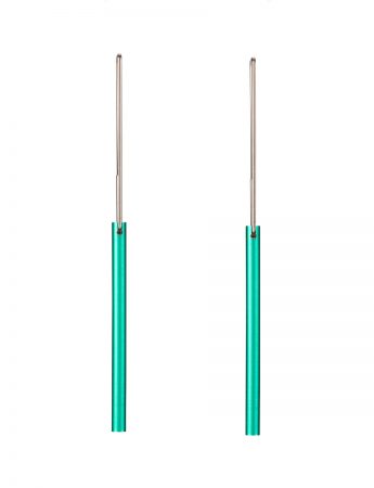 Hidden Line Earrings – Teal