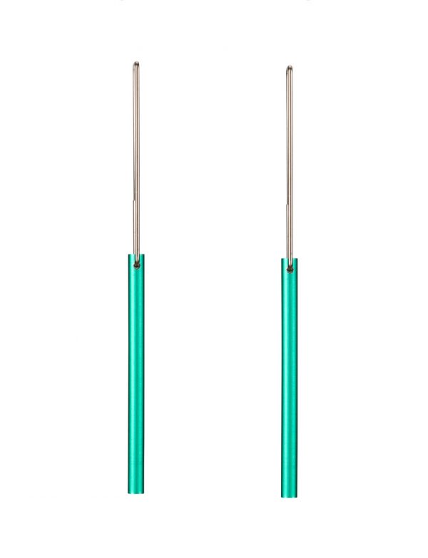 Short Hidden Line Earrings – Teal