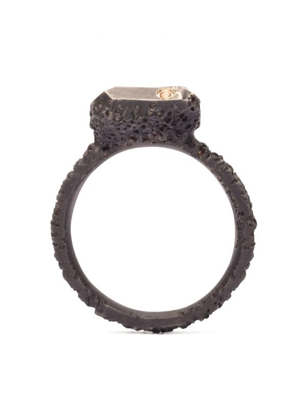 Lost Emerald Ring – Oxidised Silver & Sapphires