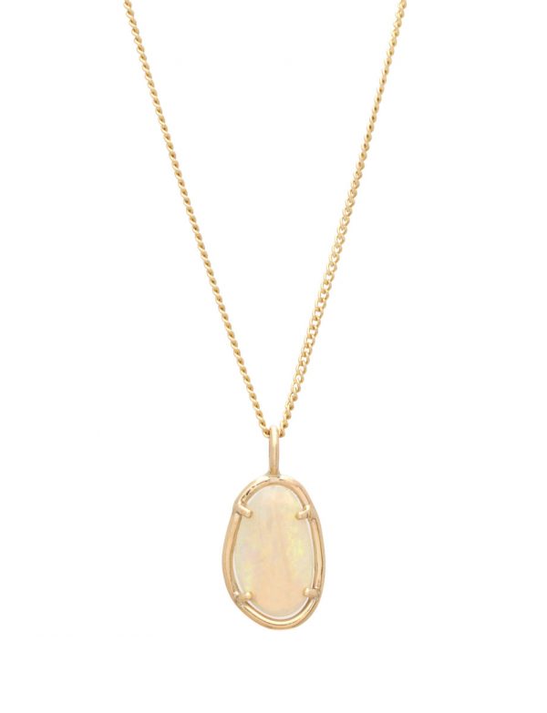 Opal Outline Pendant Necklace – Yellow Gold & Opal