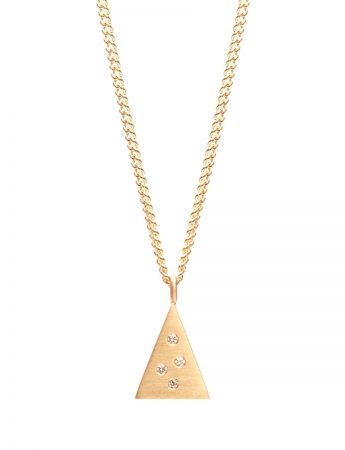 Triangular Speckled Pendant Necklace – Yellow Gold & Diamond