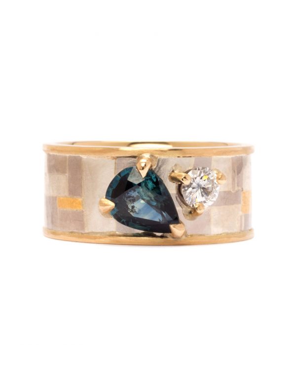 Harmonious Terrain Ring – Sapphire & Diamond