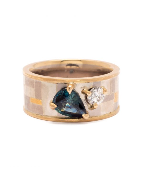 Harmonious Terrain Ring – Sapphire & Diamond