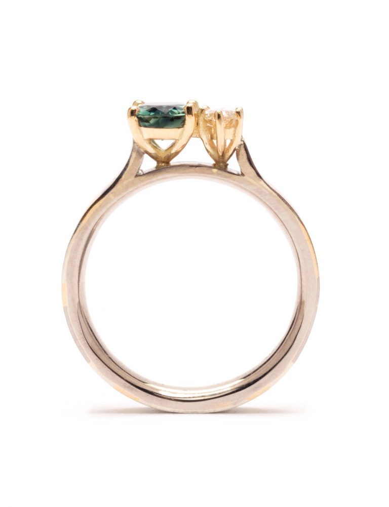 Coupled Terrain Ring – Sapphire & Diamond