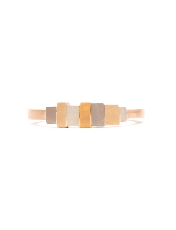 Linear Sequence Ring – White & Yellow Gold