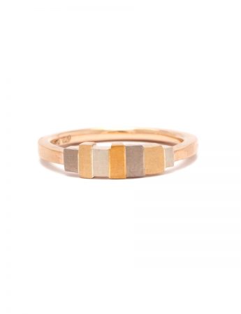 Linear Sequence Ring – White & Yellow Gold