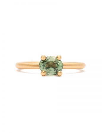 Minty Green Ophir Ring – Yellow Gold & Sapphire