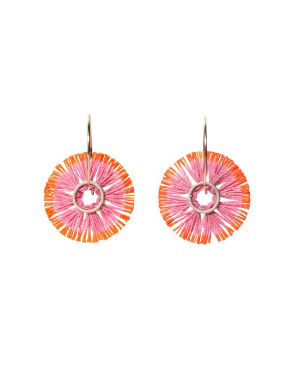 Small Flamingo Days Stamens Earrings – Orange & Pink