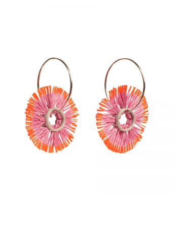 Small Flamingo Days Stamens Earrings – Orange & Pink