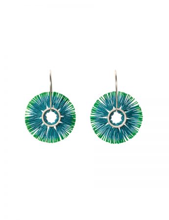 Small Tropical Stamens Earrings – Green & Teal