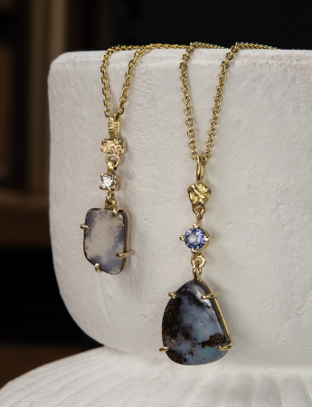 Beneath The Waves Necklace – Opal & Sapphire