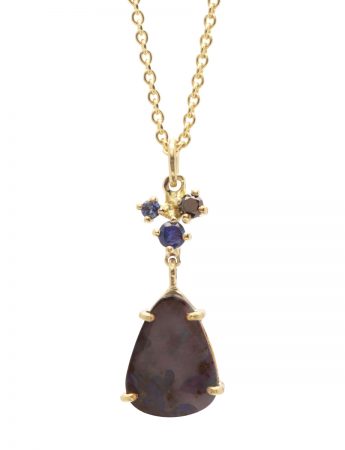 Deep Sea Opal Necklace – Gold & Sapphire