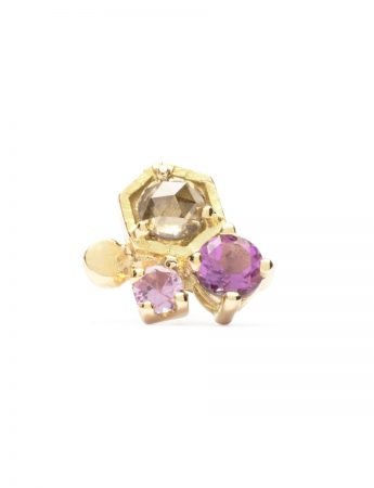 Lemuria Cluster Stud Earring – Gold & Sapphire