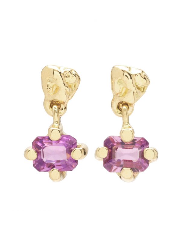 Lemuria Earrings – Purple Sapphire & Gold