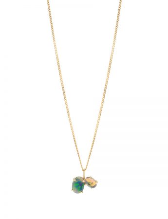 Duo Dark Opal Necklace – Yellow Gold