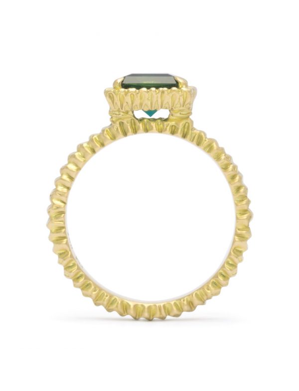 Elevated Square Teeth Gem Ring – Parti Sapphire