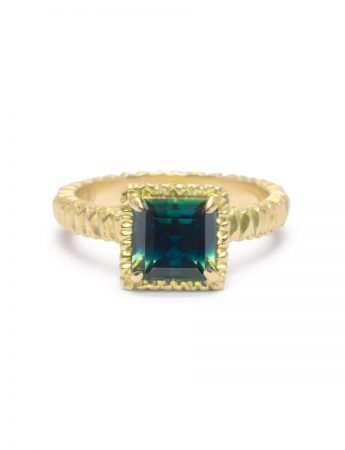 Elevated Square Teeth Gem Ring – Parti Sapphire