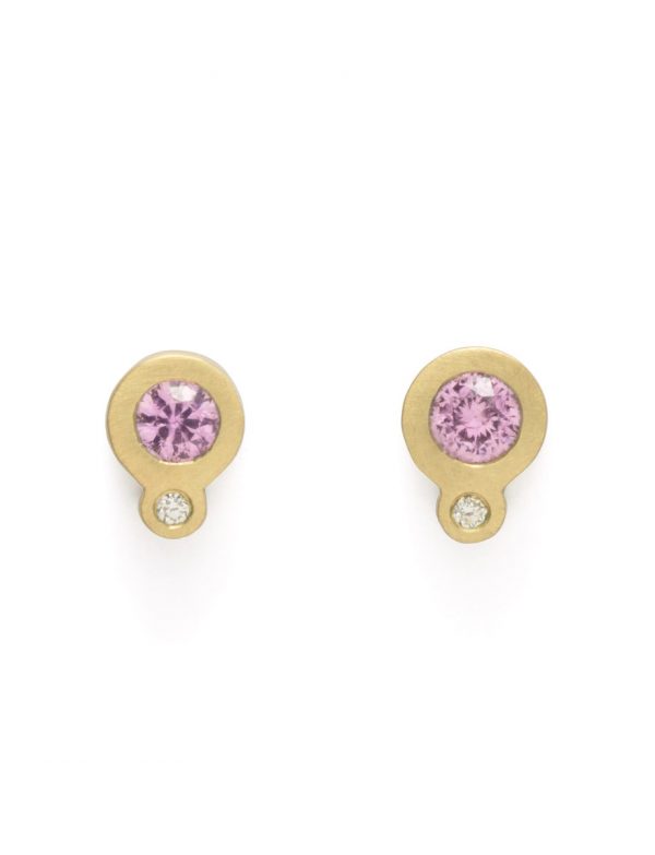 My Friend & I Stud Earrings – Pink Sapphires
