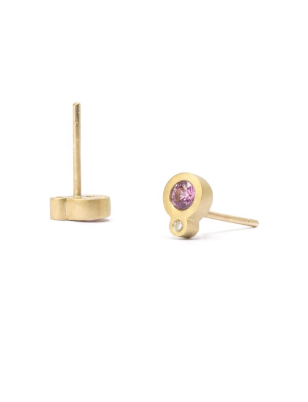 My Friend & I Stud Earrings – Pink Sapphires