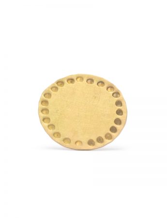 Small Oval Hand Stamped Single Stud Earring – Yellow Gold