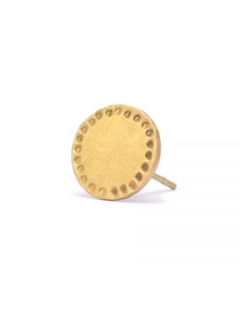 Small Oval Hand Stamped Single Stud Earring – Yellow Gold