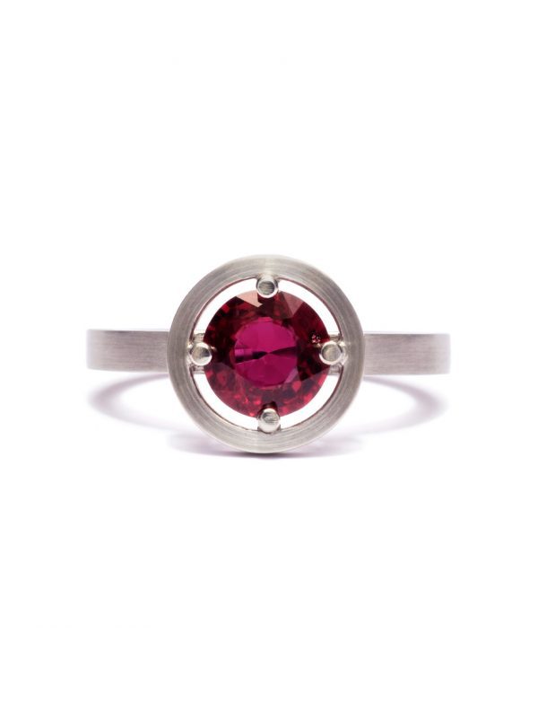 Halo Ring – Platinum & Ruby