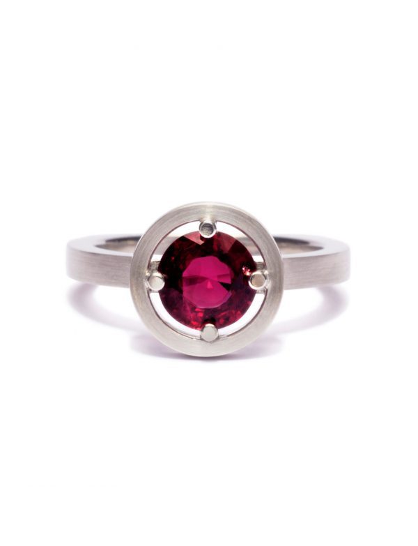 Halo Ring – Platinum & Ruby