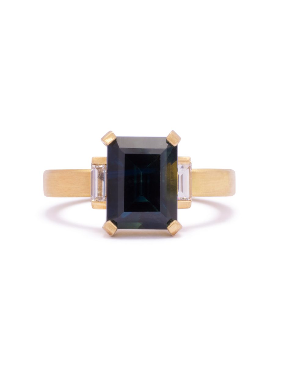 Deco Ring – Parti Sapphire & Diamonds
