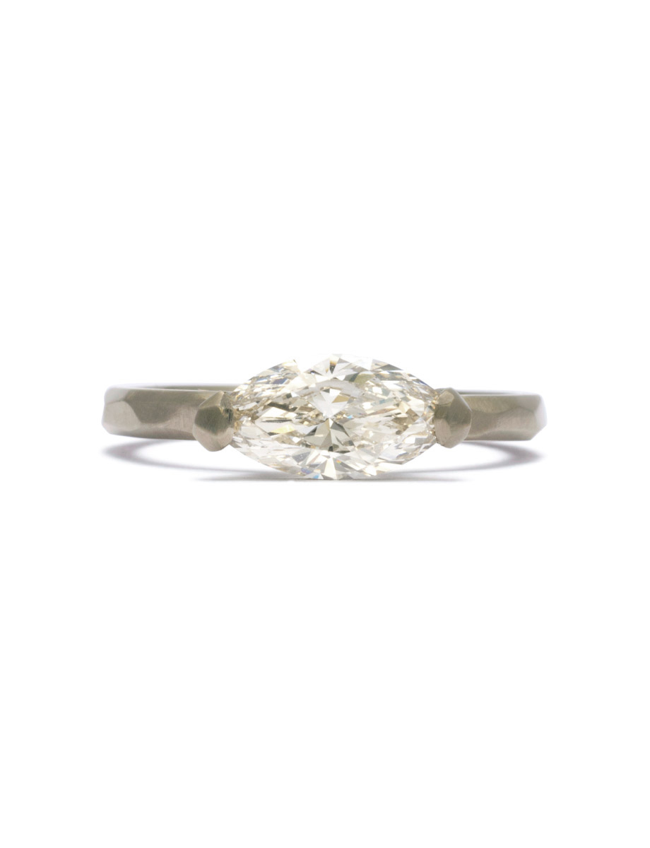 Two Claw Marquise Ring – Champagne Diamond