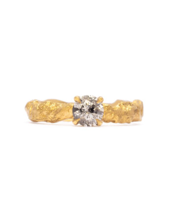 Dawn Ring – Yellow Gold & Salt and Pepper Diamond