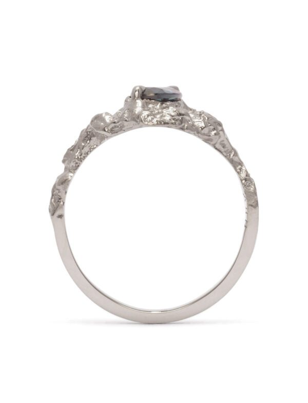 Tannin Ring – White Gold & Blue Sapphire