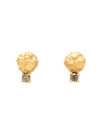 Stellar Meridiem Earrings – Yellow Gold & Salt and Pepper Diamonds